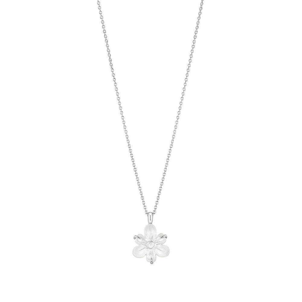 Lalique Fleur De Neige Silver Pendant