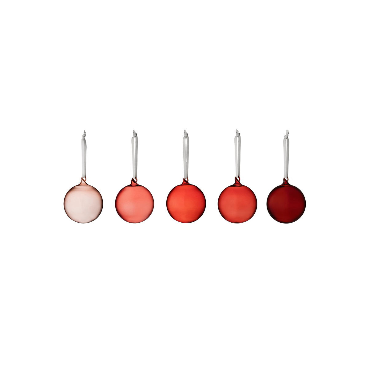 Iittala 2021 Red Ball Ornaments, Set of Five