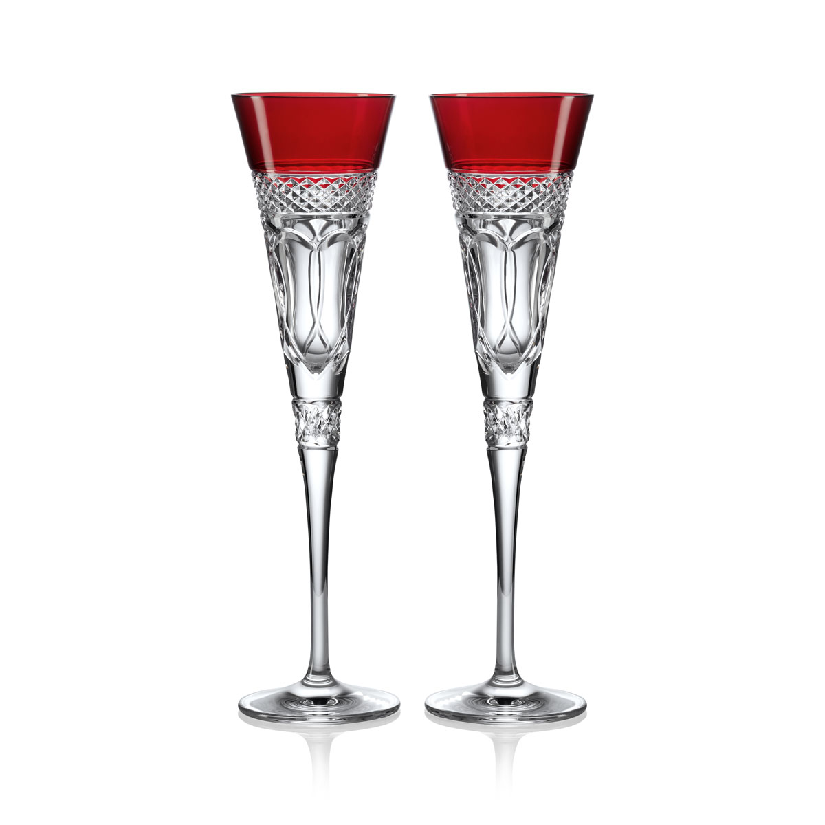 Waterford Crystal Times Square 2023 Flute Pair Red