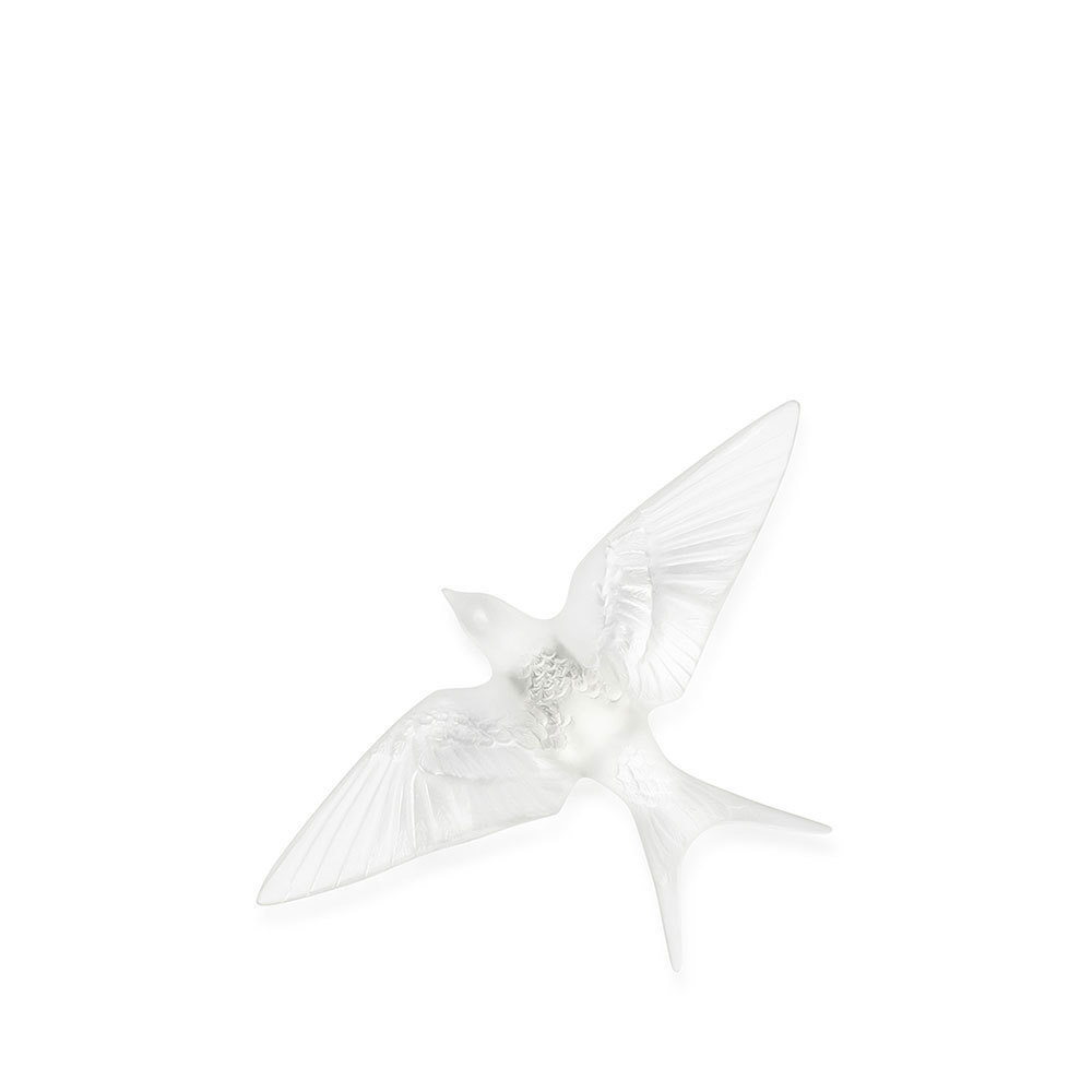 Lalique Hirondelles, Swallows with Wings Down Wall Sculpture, Clear