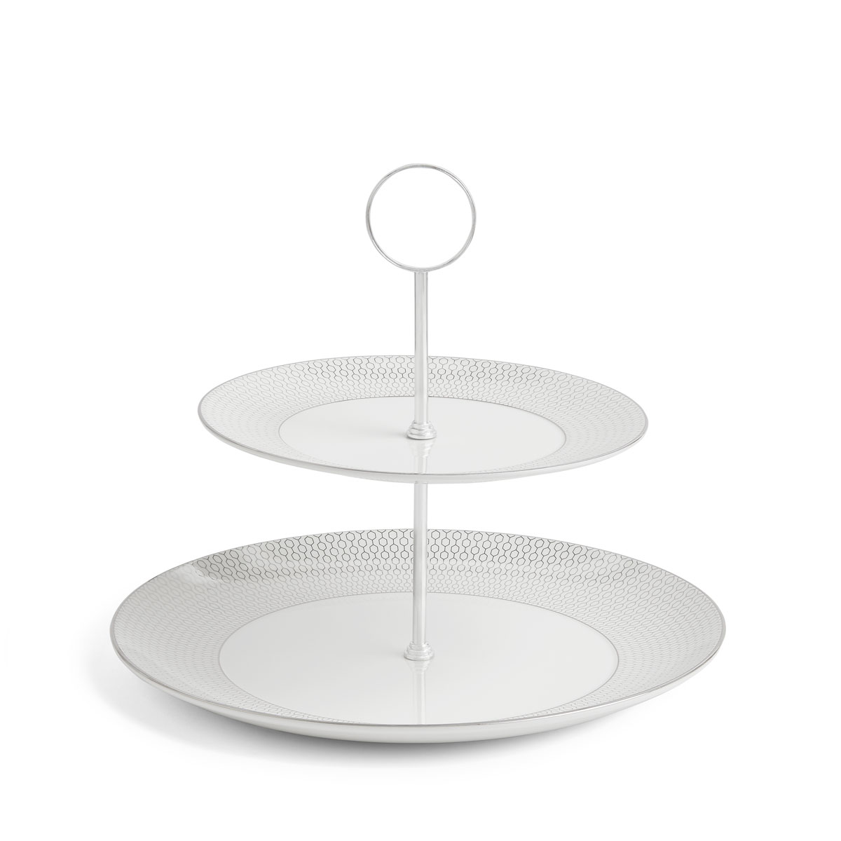 Wedgwood Gio Platinum Cake Stand Two Tier