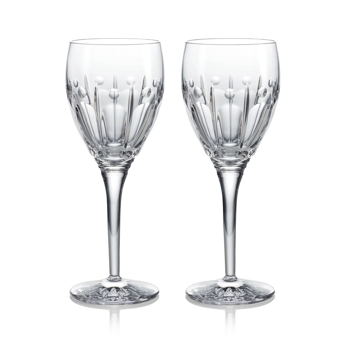 Waterford Crystal Winter Wonders, Winter Rose Wine Glasses Clear Pair