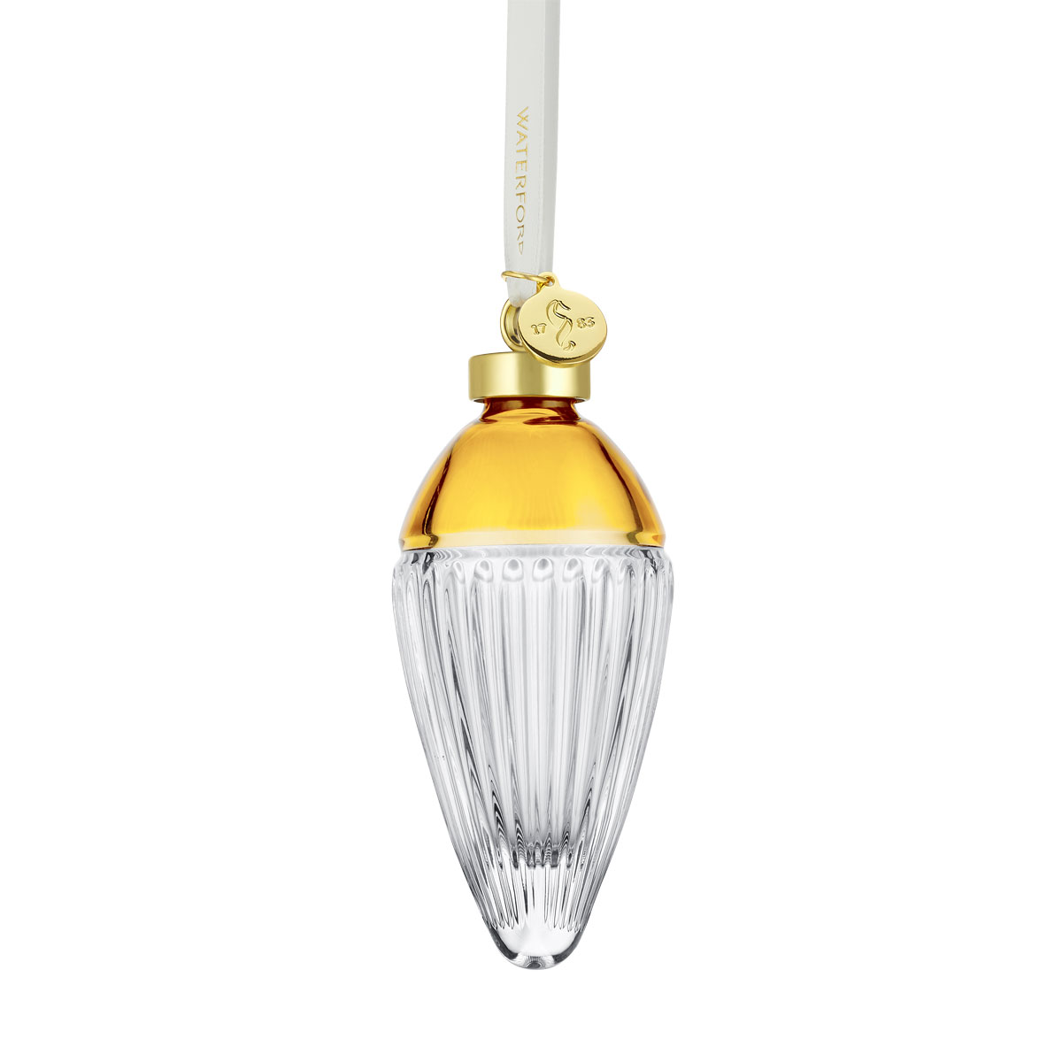 Waterford Crystal Faith Drop Bauble Amber Ornament
