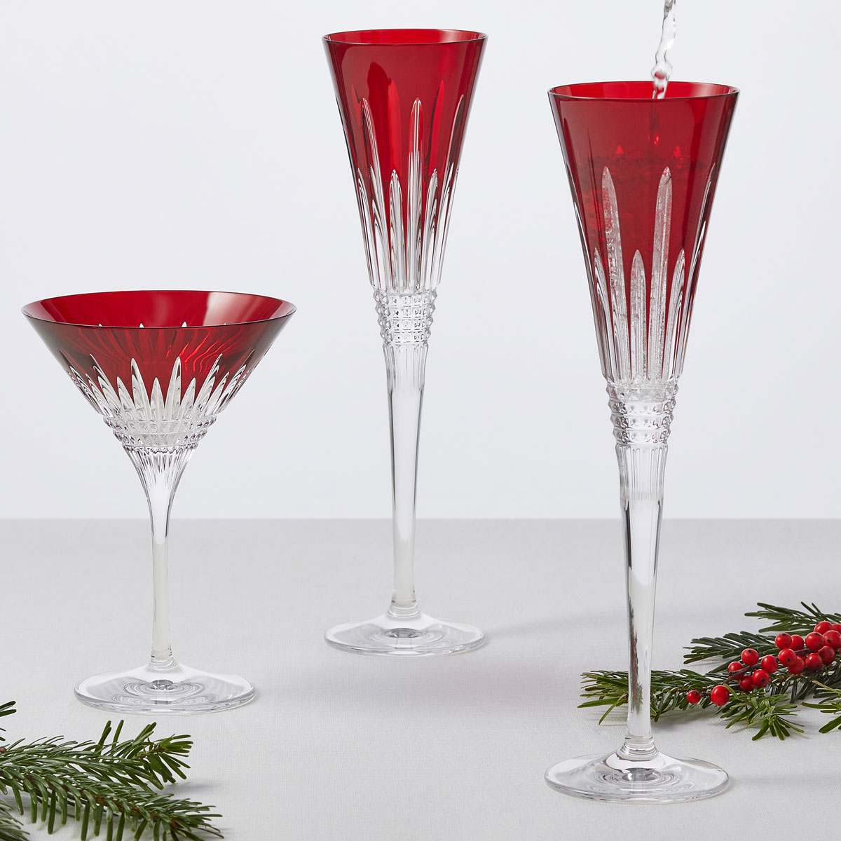 Waterford Crystal 2024 New Year Celebration Red Martini Glasses, Set of 2