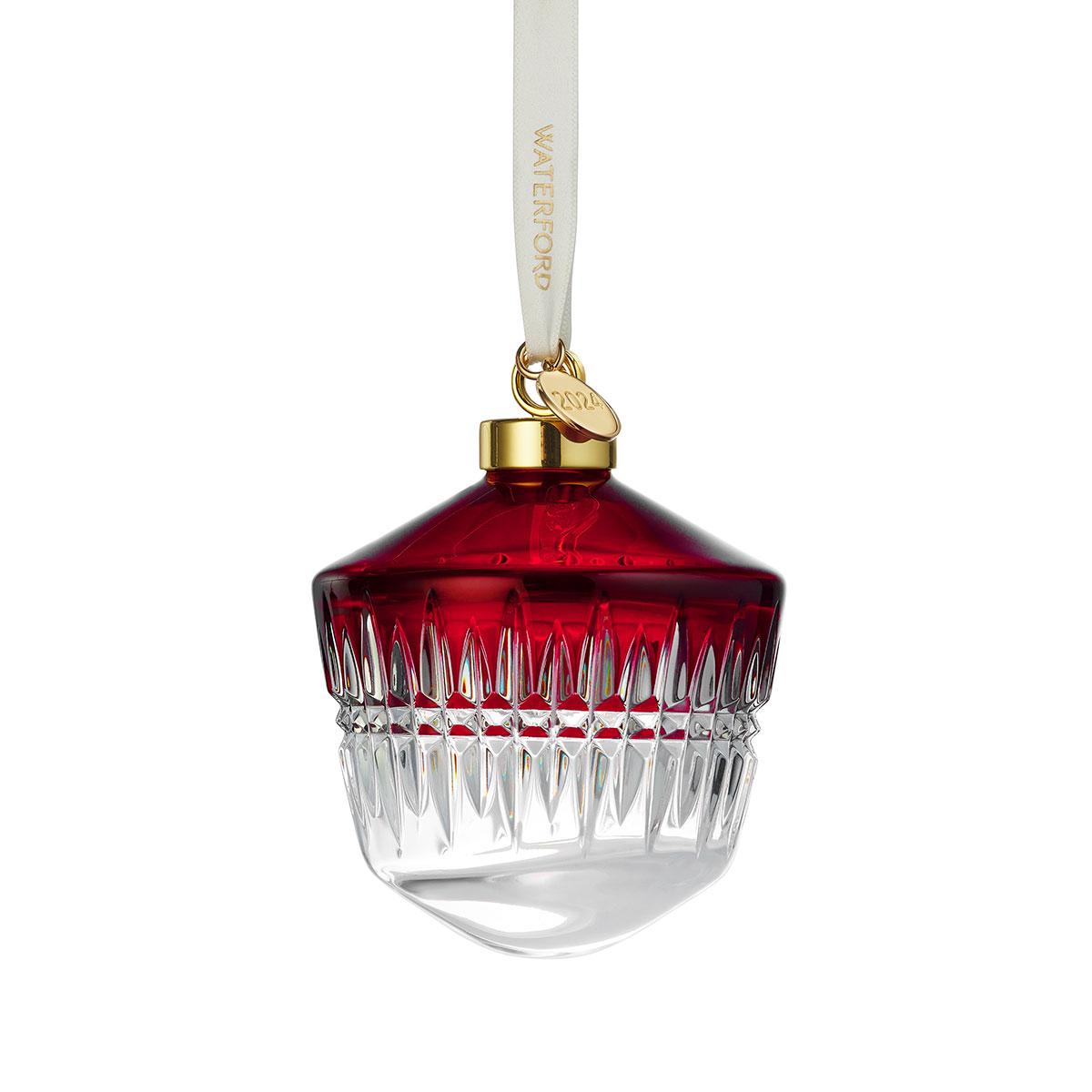 Waterford 2024 New Year Celebration Bauble Dated Ornament Red