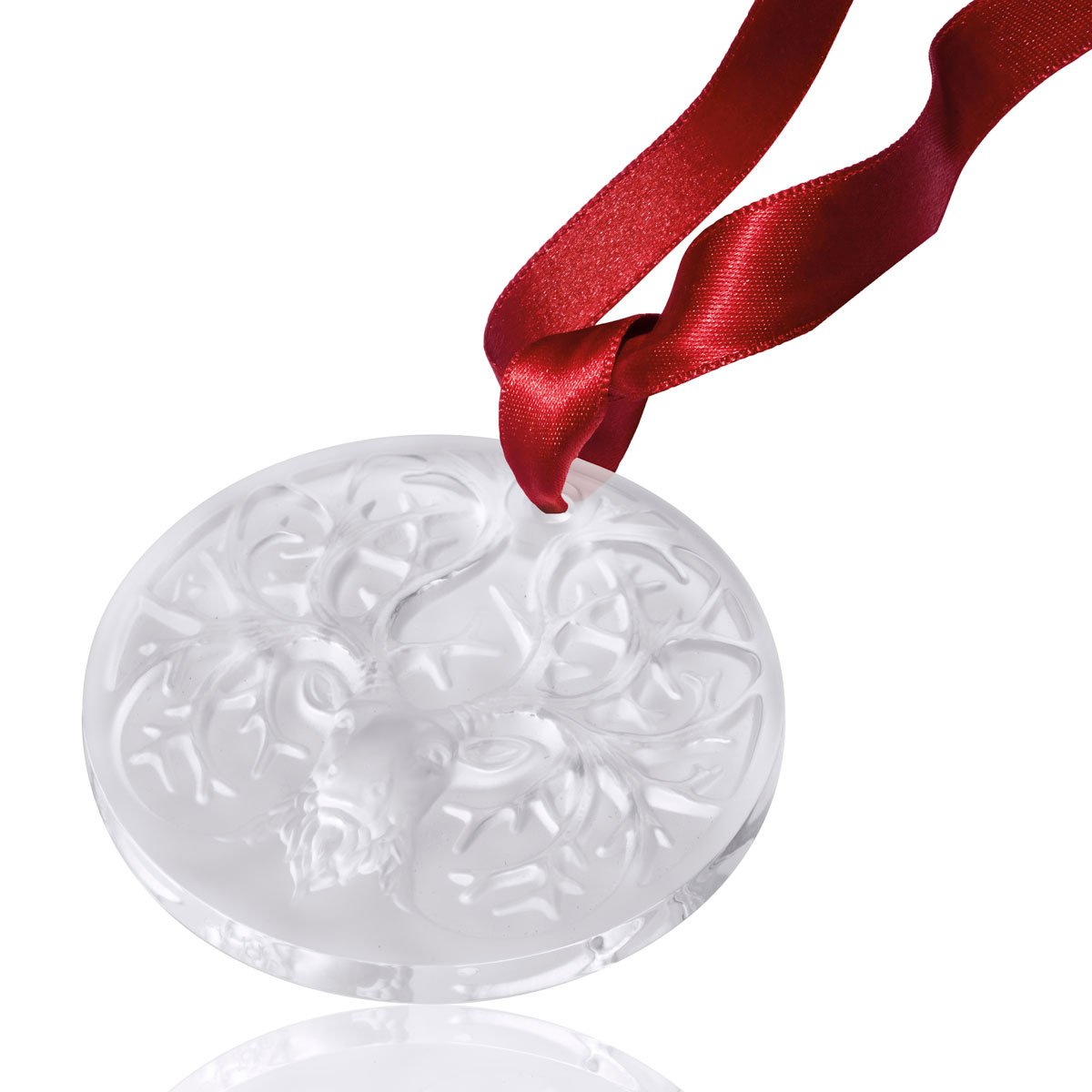 Lalique 2019 Reindeer Christmas Ornament, Clear
