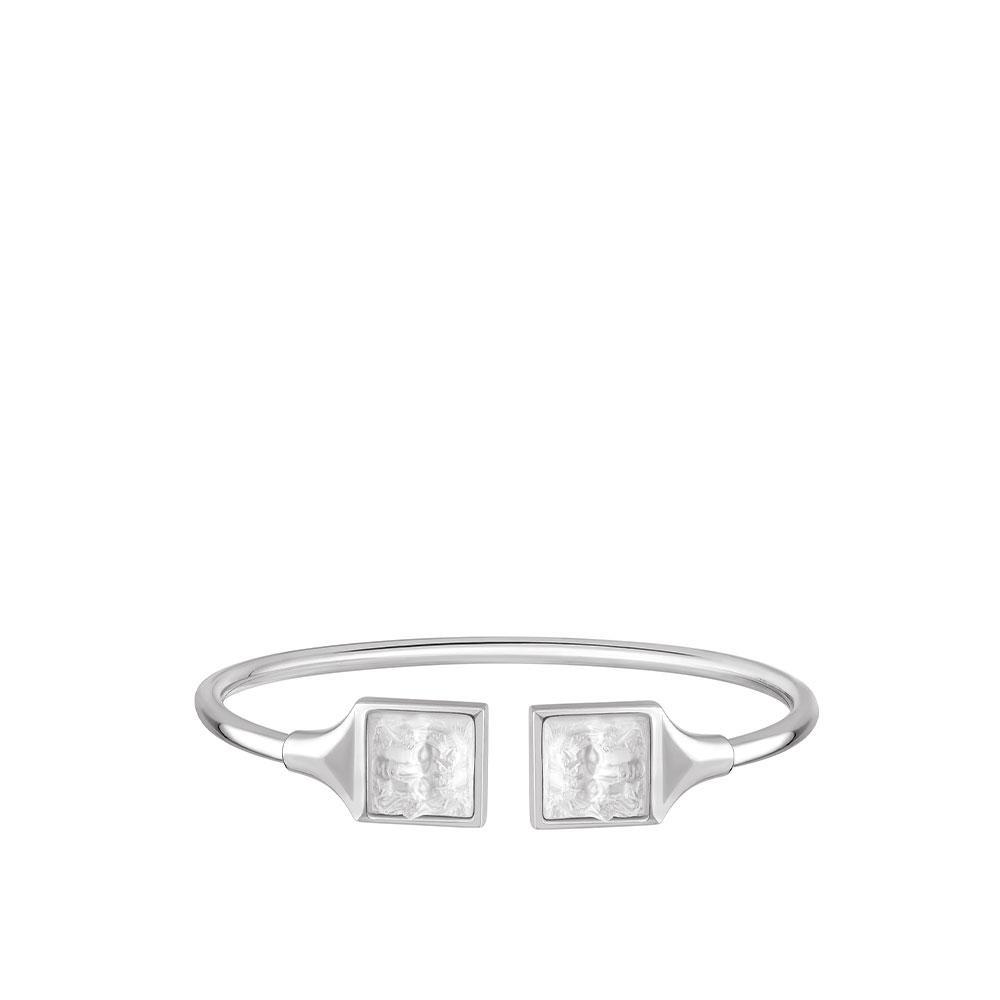 Lalique Arethuse Flexible Bangle Bracelet, Clear and Silver, Small