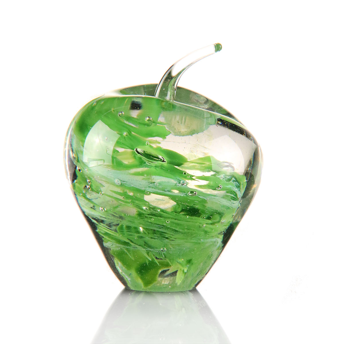 Cashs Ireland, Art Glass Forty Shades of Green, Apple Paperweight