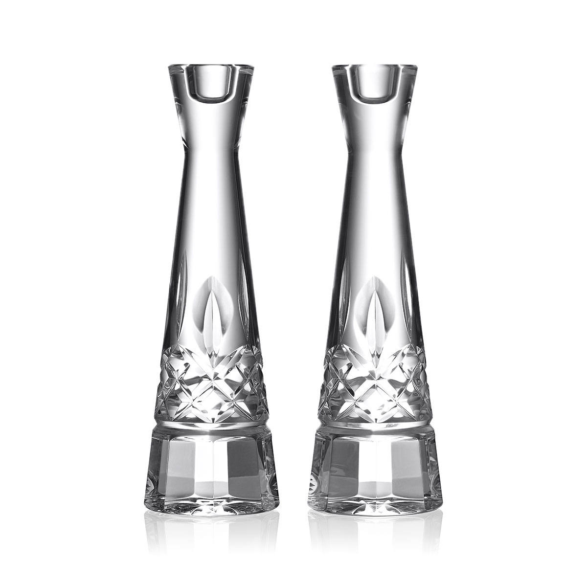 Waterford Lismore Round Candlestick 10in, Pair