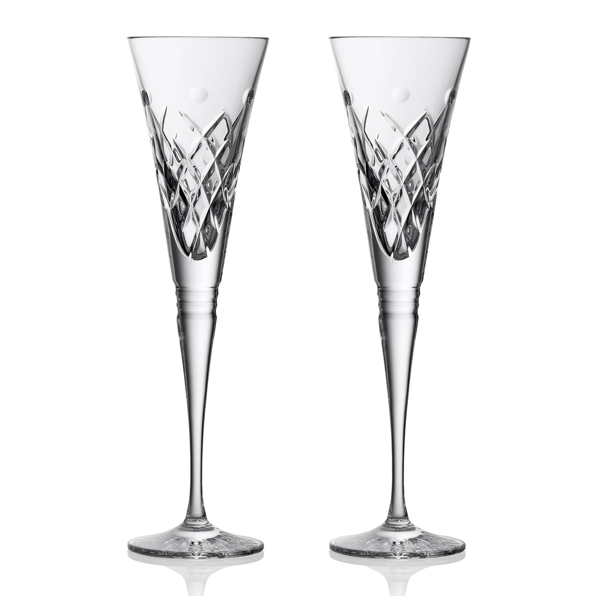 Waterford 2024 Winter Wonders Clear Holly Flutes, Pair