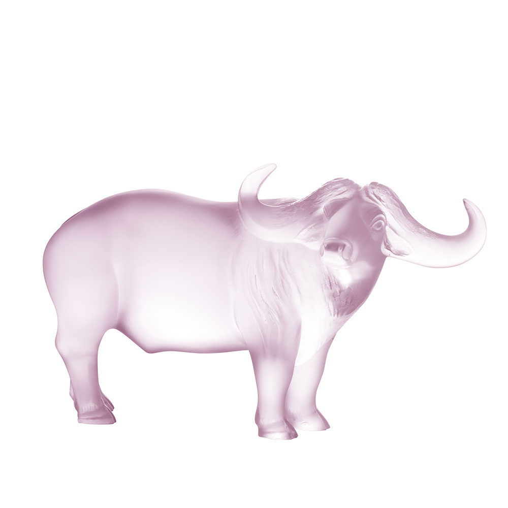 Lalique Zodiac Nam Buffalo Sculpture, Pink Luster, Limited Edition