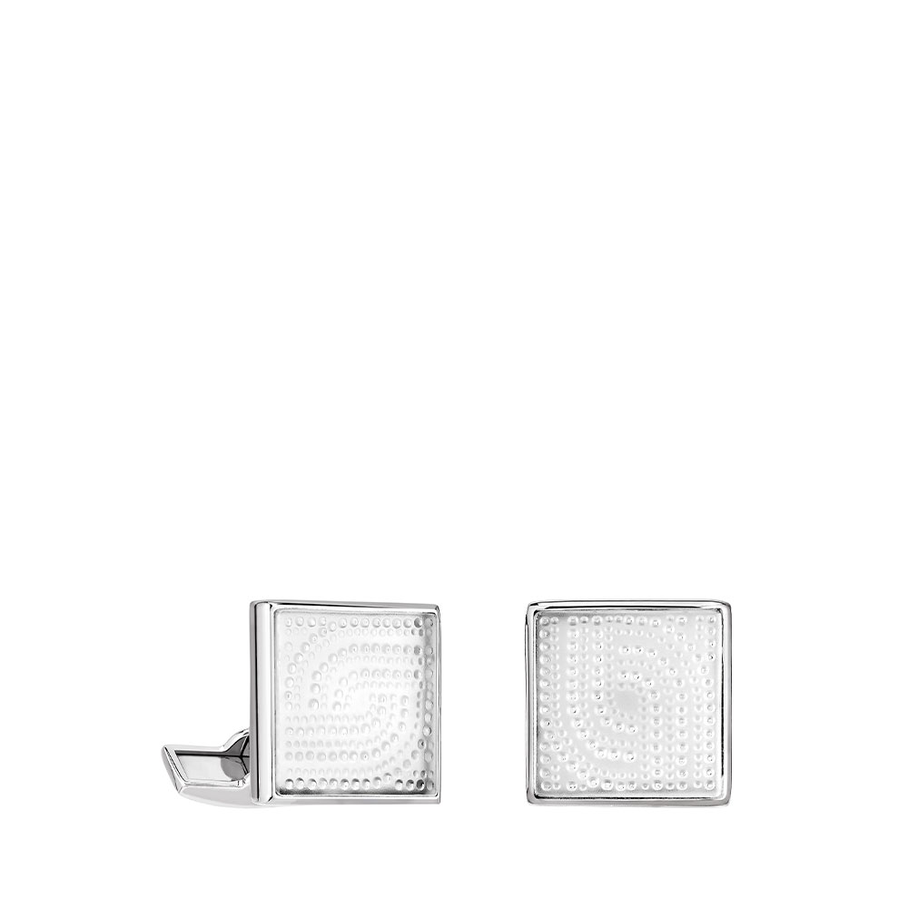 Lalique Clear and Palladium Perles Cufflinks, Pair