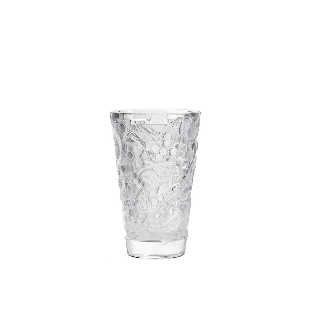 Lalique Merles et Raisins 8.75" Vase
