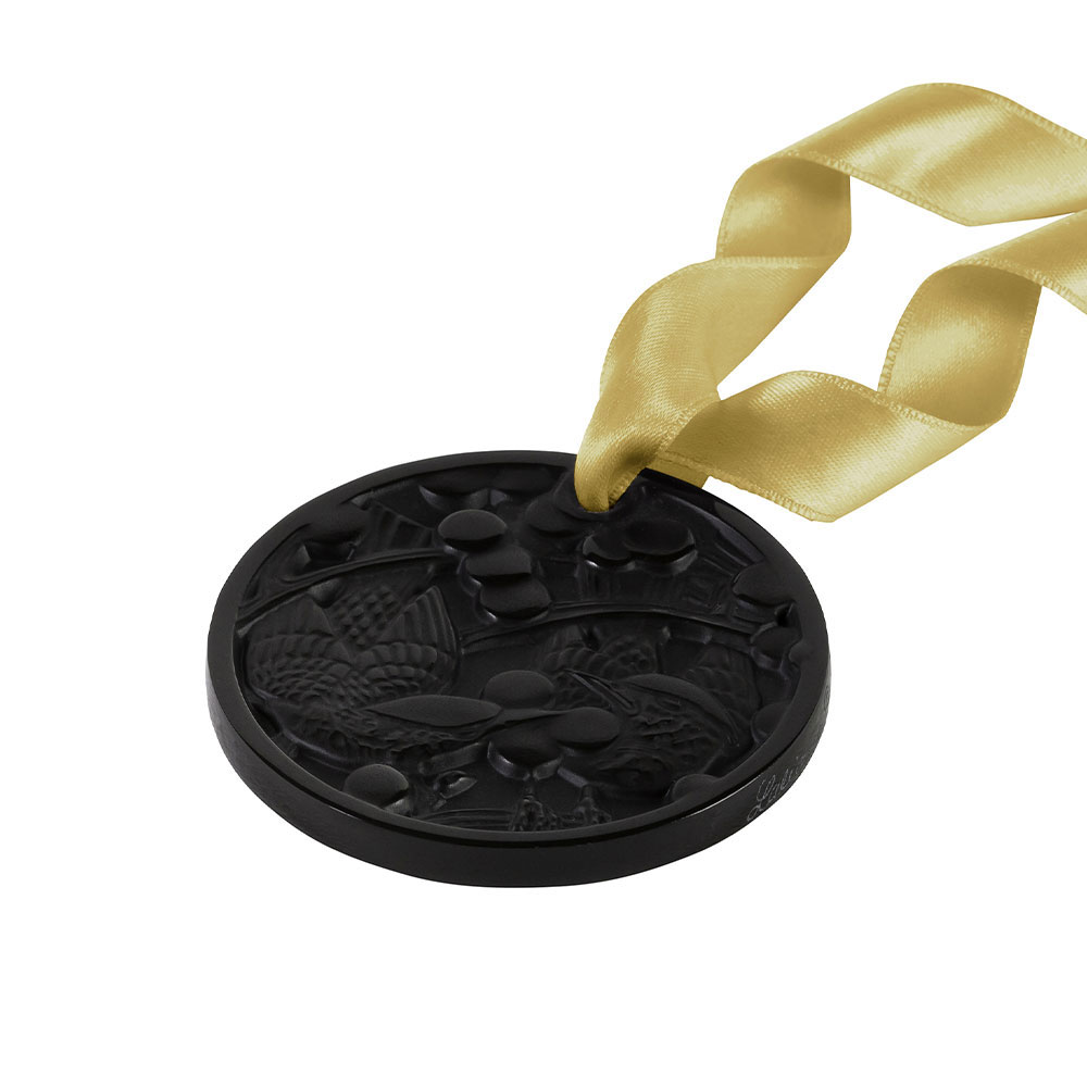 Lalique 2021 Annual Ornament, Merles et Raisins, Black