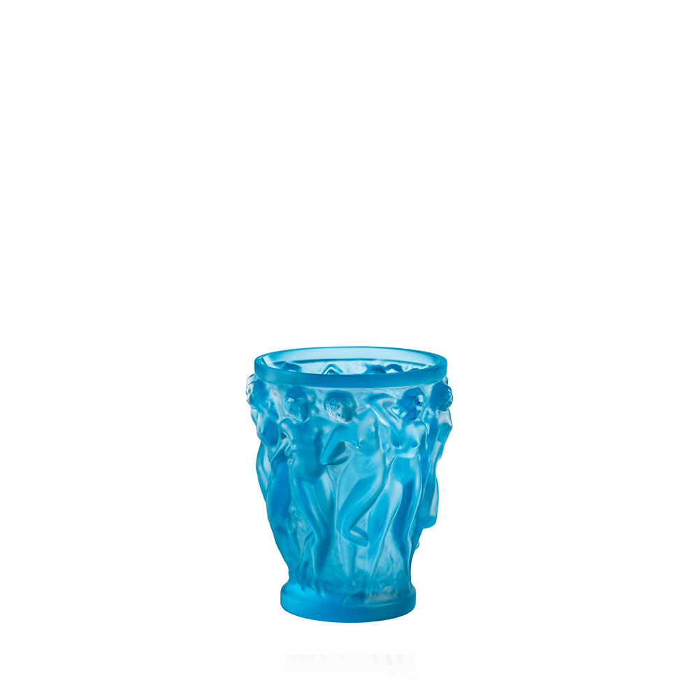 Lalique Bacchantes 5.75" Vase, Blue