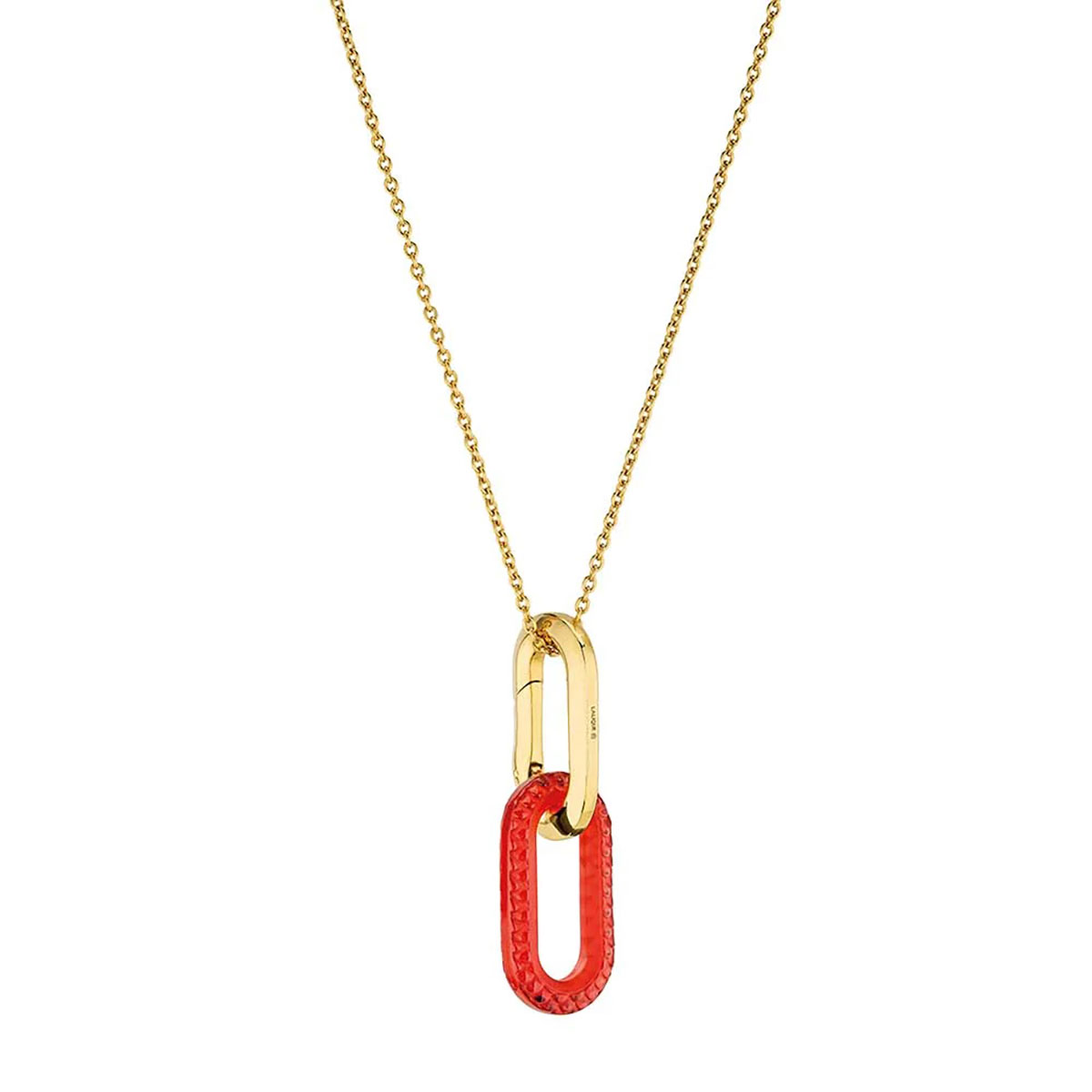 Lalique Empreinte Animale Pendant Red, 18K Yellow Gold Plated