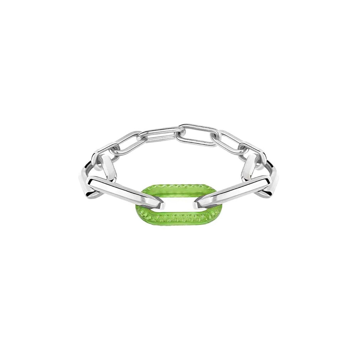 Lalique Empreinte Animale Bracelet Chain Green, Silver S