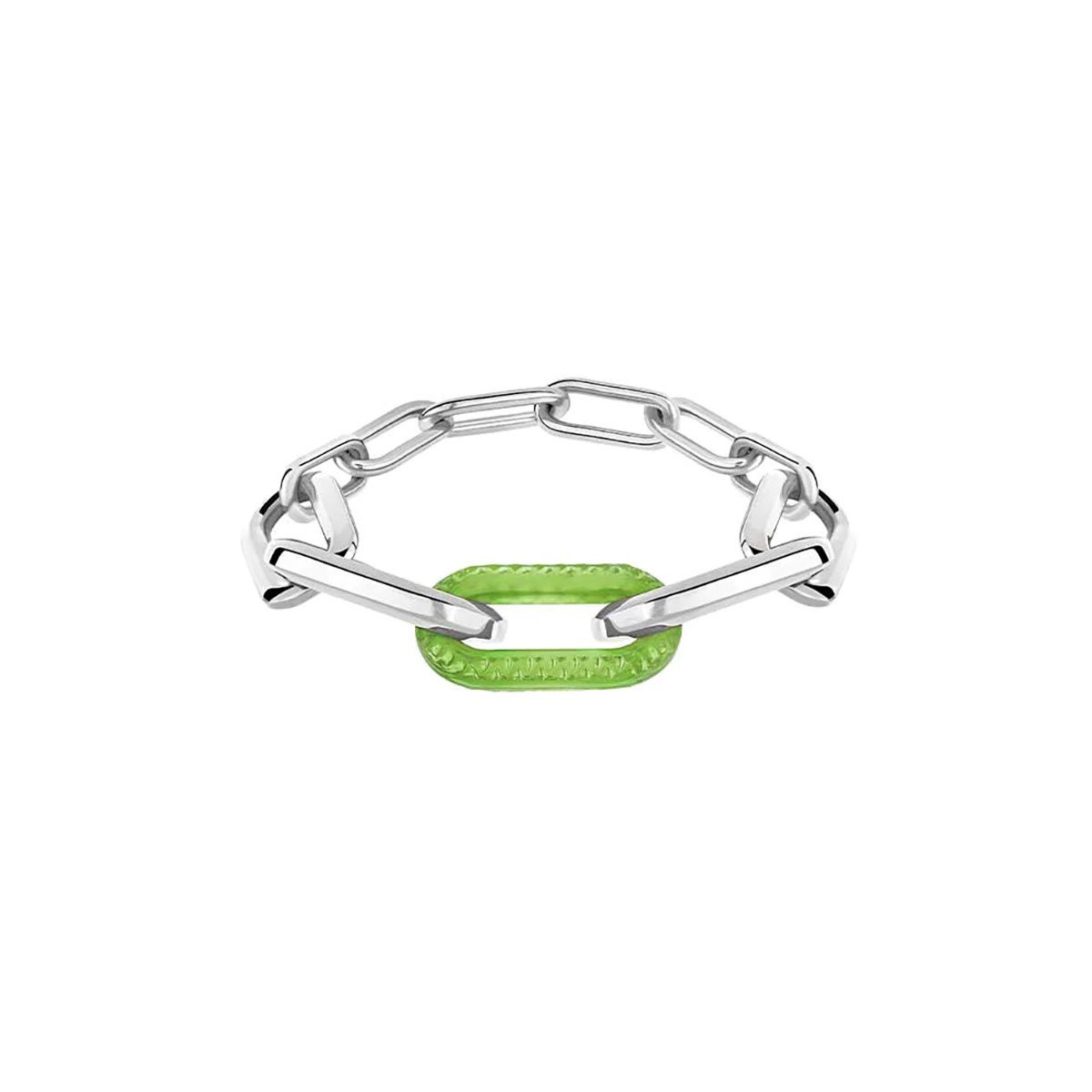 Lalique Empreinte Animale Bracelet Chain Green, Silver L