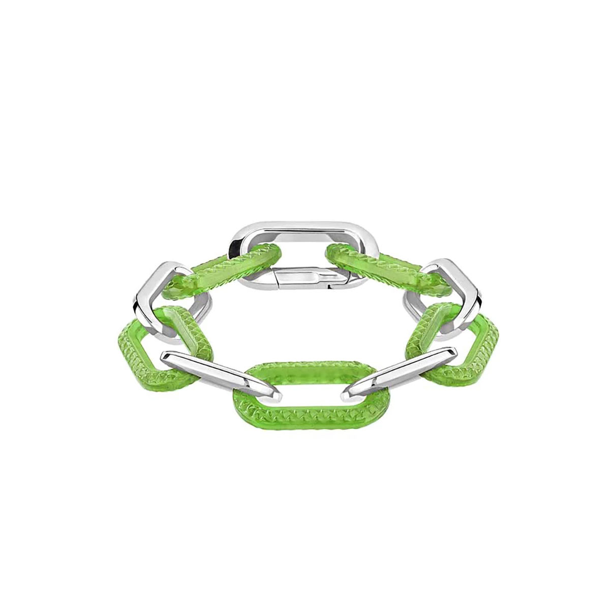 Lalique Empreinte Animale Bracelet 6 Crystals Green, Silver
