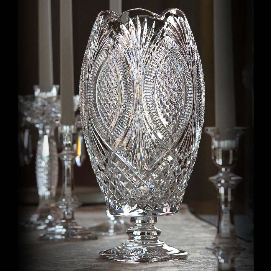 Cashs Ireland, Art Collection Cara Footed Crystal Vase, Limited Edition