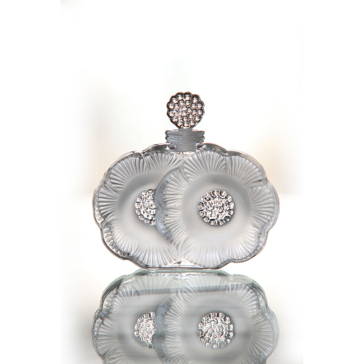 Lalique Perfume Bottle Two Flowers