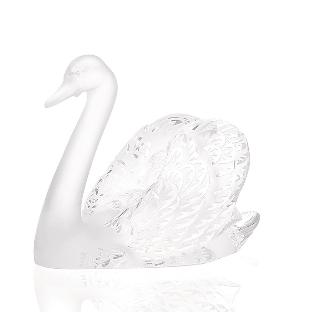 Lalique Figure Swan Head Up