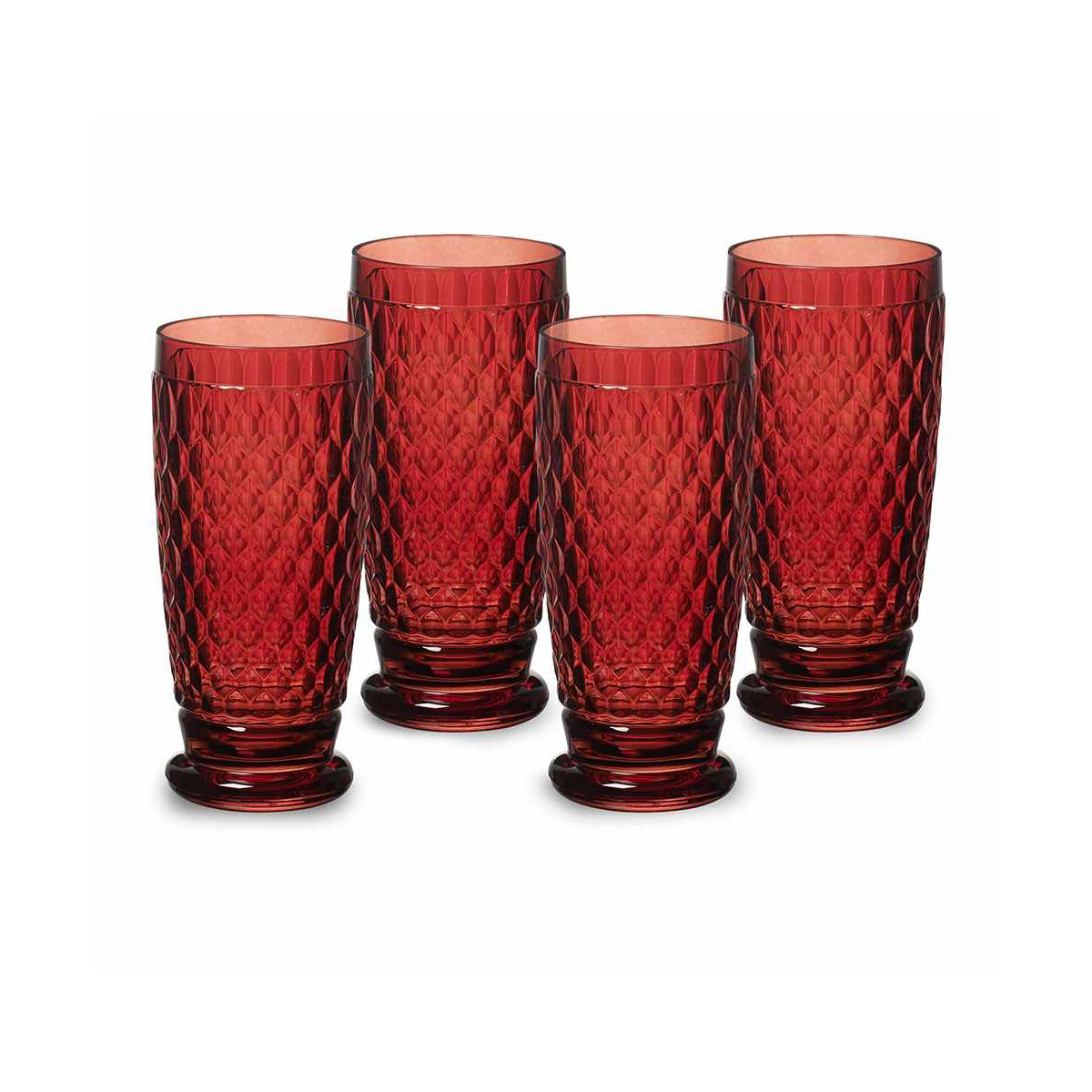 Villeroy and Boch Boston Colored Highball Red Set of 4
