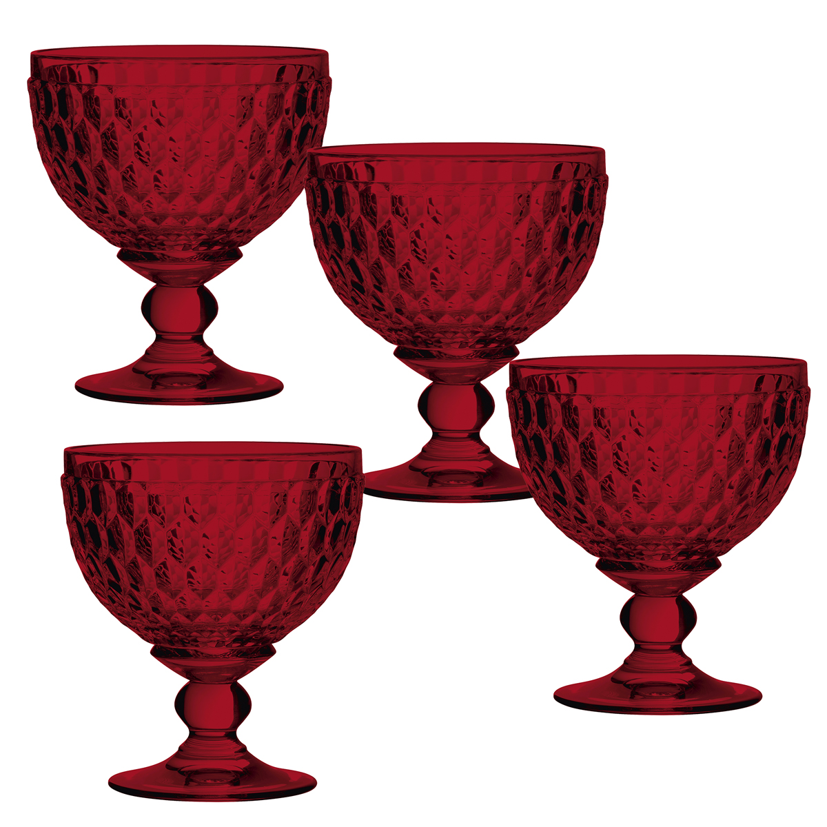 Villeroy and Boch Boston Colored Champagne, Dessert Bowl Red Set of 4