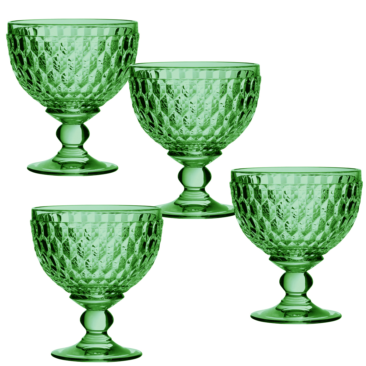 Villeroy and Boch 4" Boston Colored Champagne, Dessert Bowl Green Set of 4