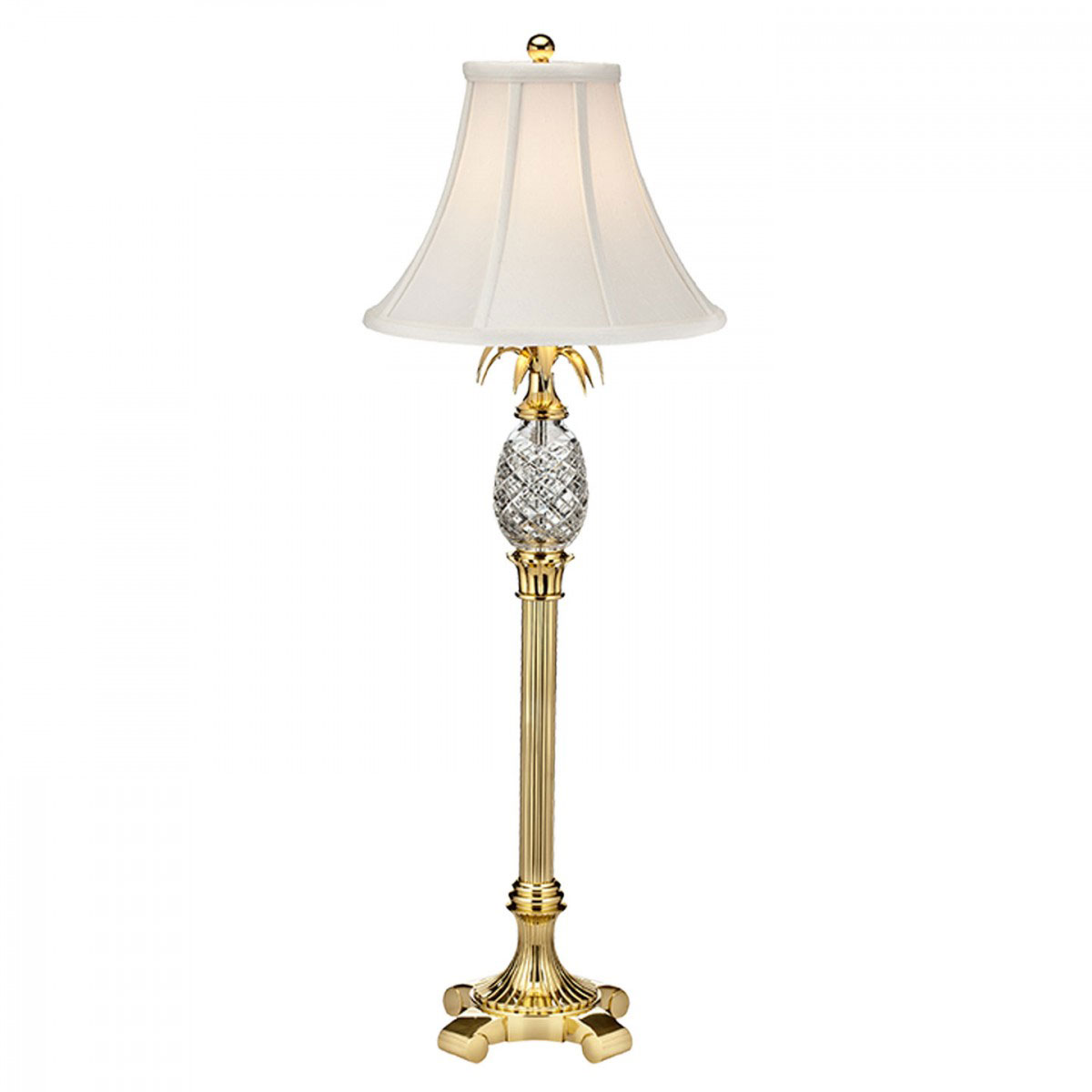 Waterford Crystal, Hospitality Pineapple 35" Crystal and Brass Buffet Lamp
