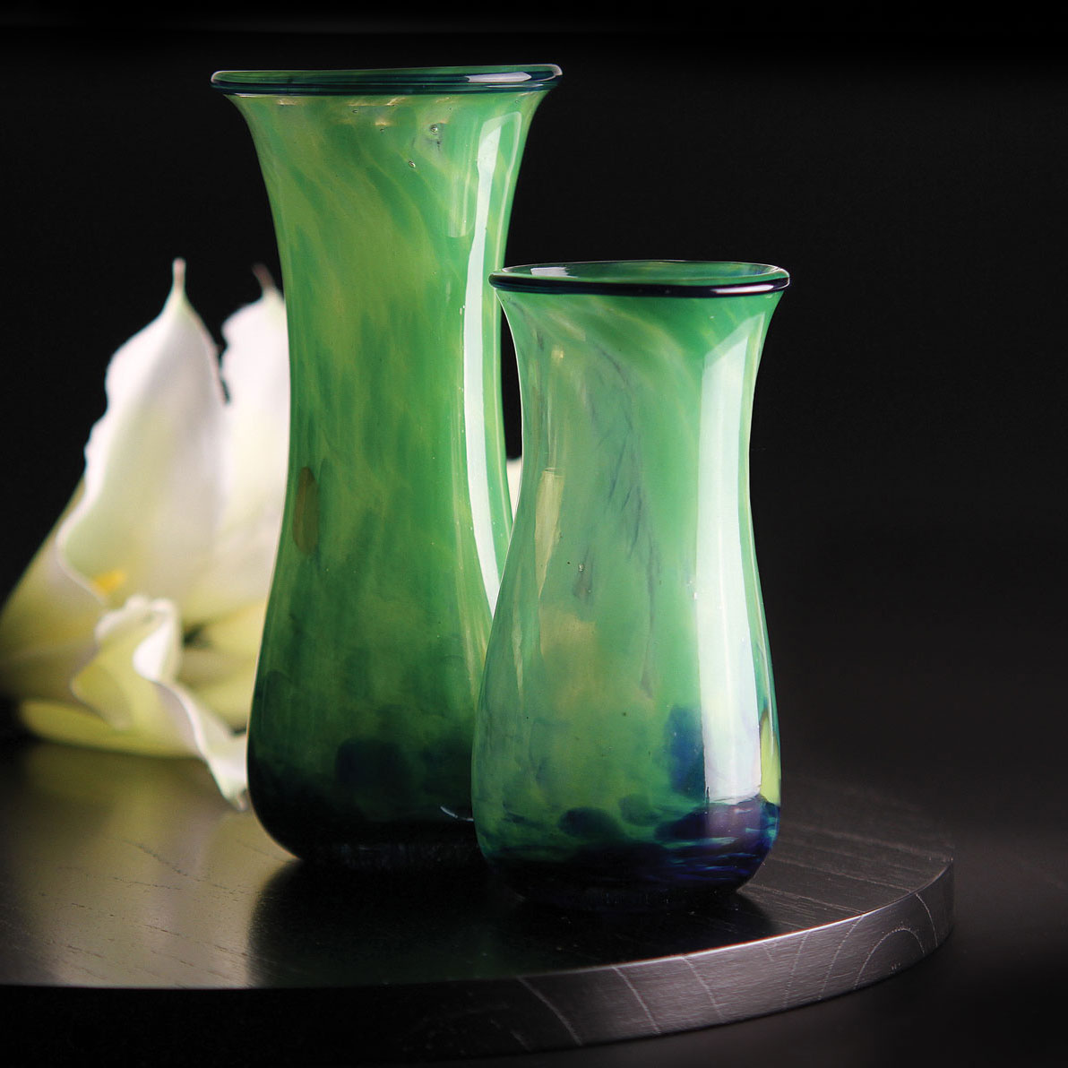 Cashs Ireland, Art Glass Forty Shades of Green, Medium Vase