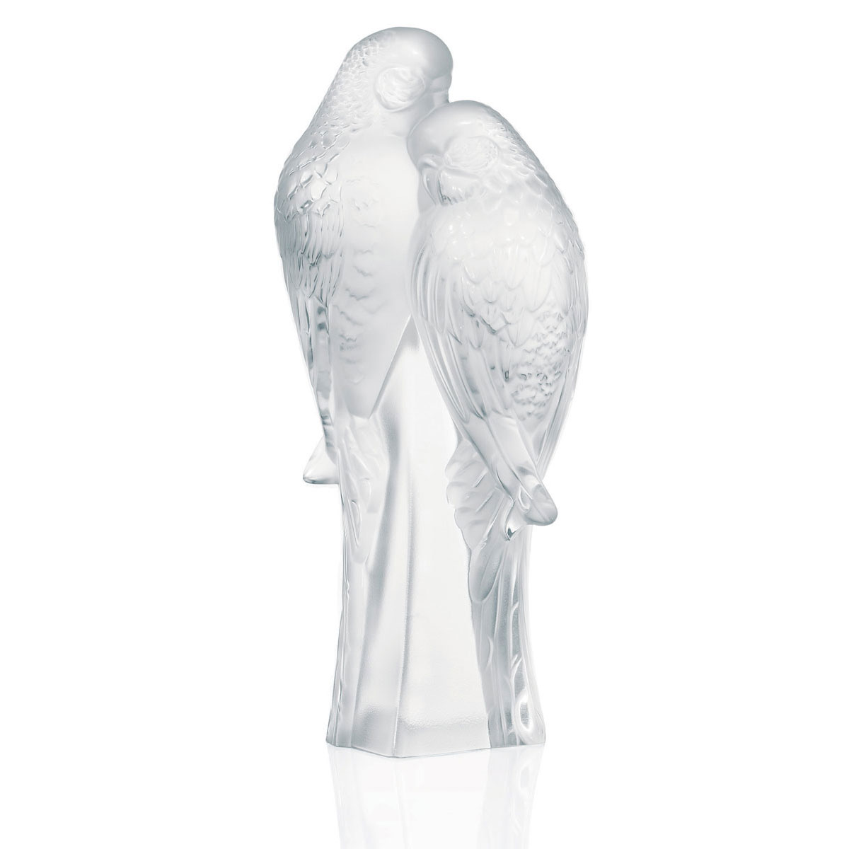 Lalique Two Parakeets Sculpture, Clear