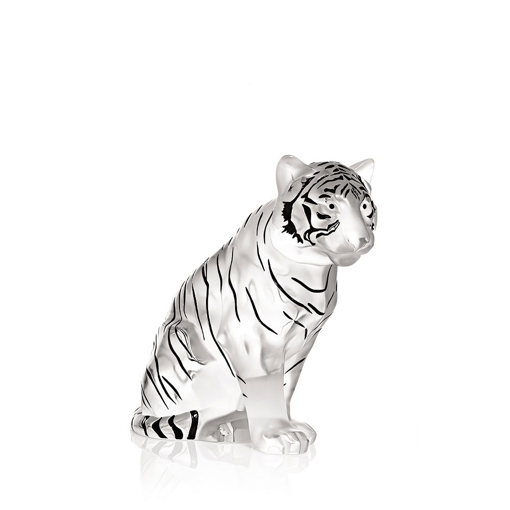 Lalique Sitting Tiger, Grand Sculpture, Clear, Limited Edition