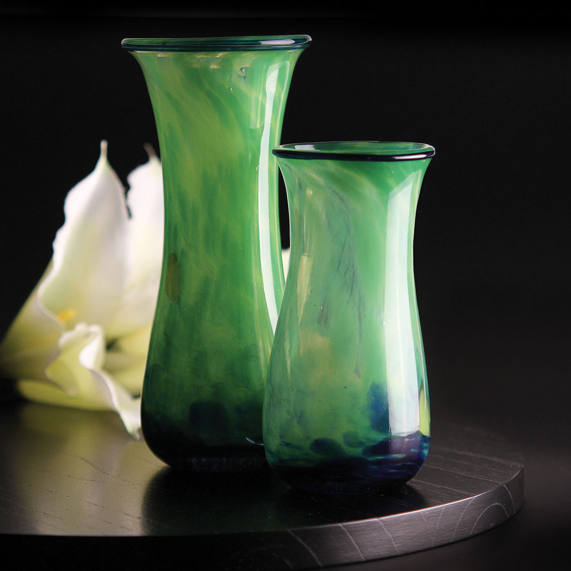 Cashs Ireland, Art Glass Forty Shades of Green, Small Vase