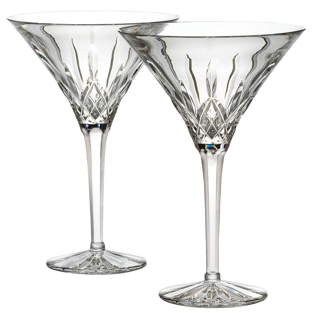Waterford Lismore Tall Crystal Martini, Pair