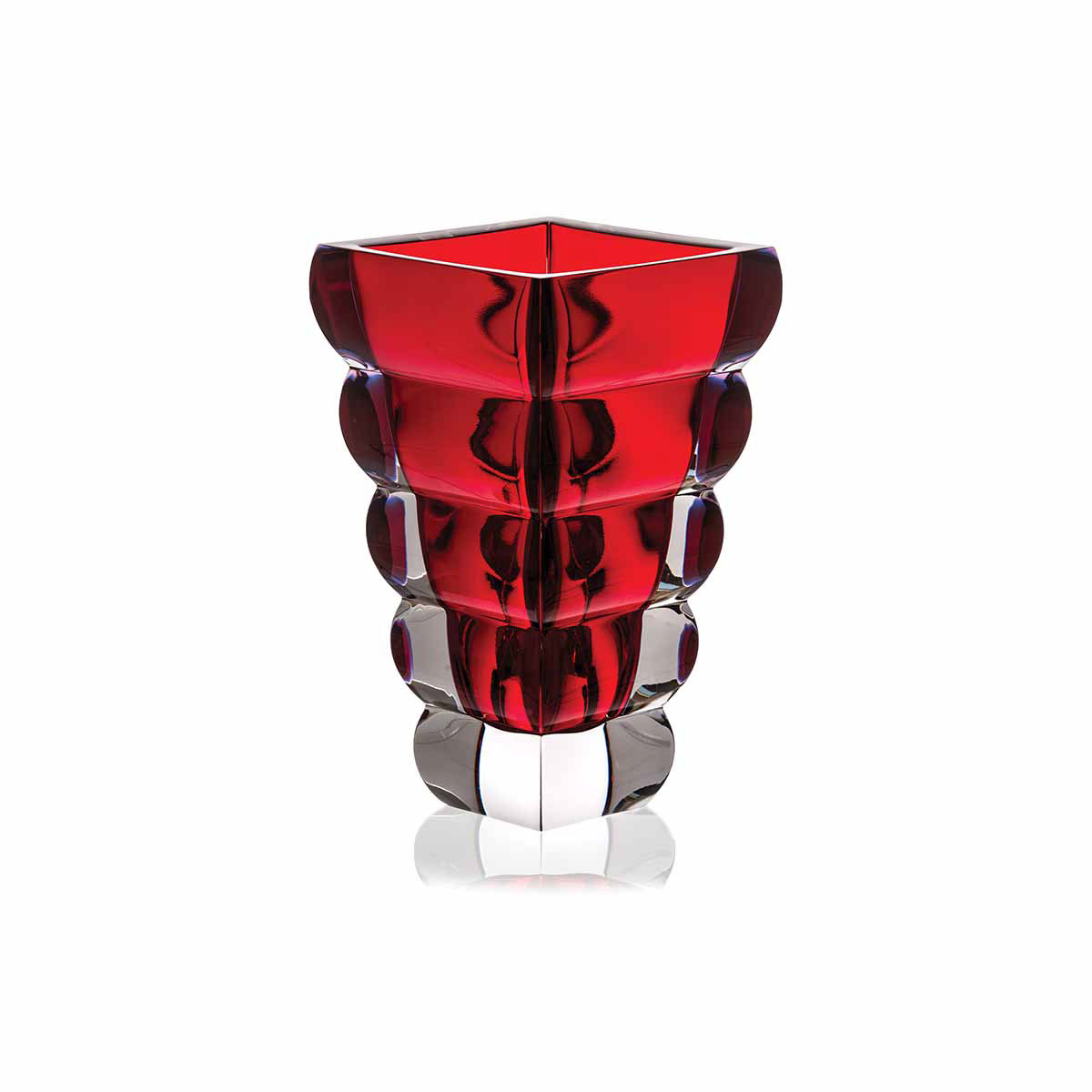 Rogaska Crystal, Adria Red 10" Crystal Vase