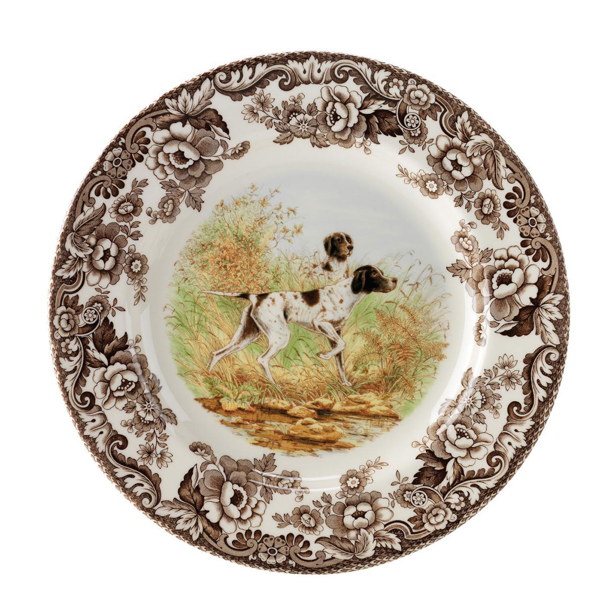 Spode Woodland Hunting Dogs Dinner Plate, Pointer