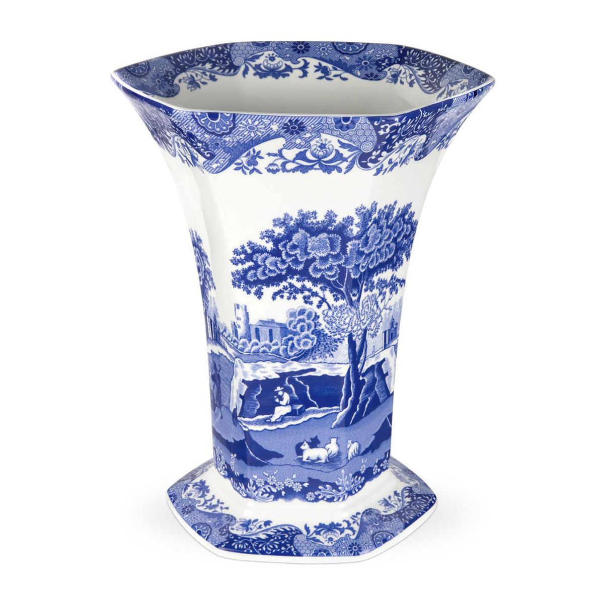 Spode Blue Italian Accessories Hexagonal Vase
