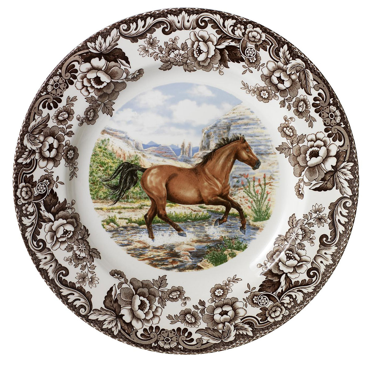 Spode Woodland Horses Dinner Plate, American Quarter