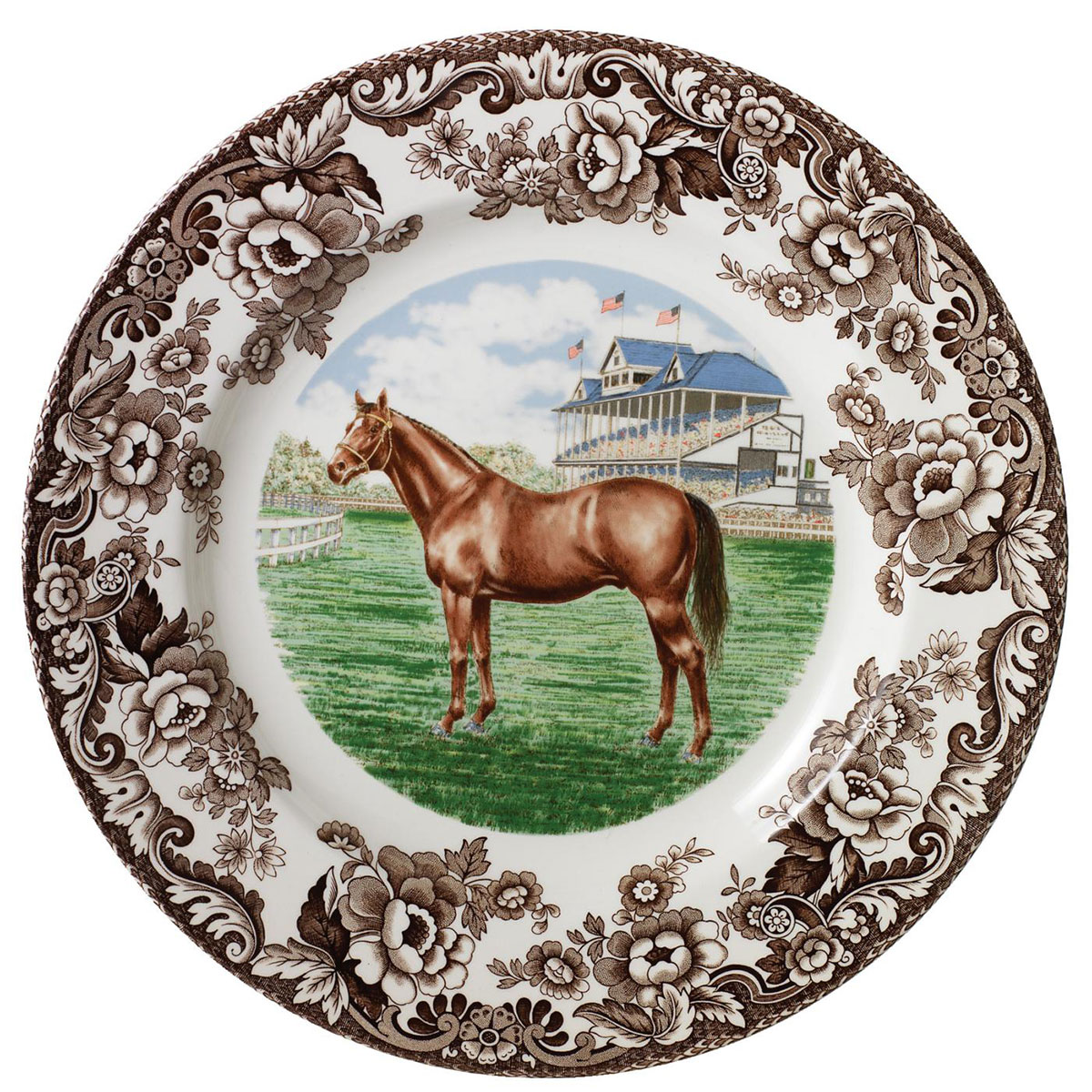 Spode Woodland Horses Dinner Plate, Thoroughbred