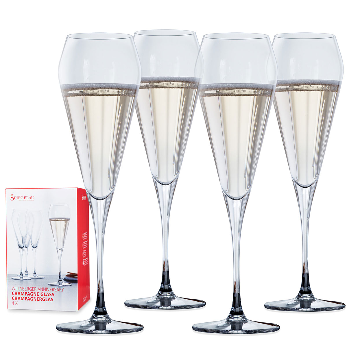 Spiegelau Willsberger 8.5 oz Champagne Flute Set of 4