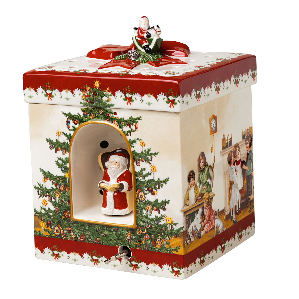 Villeroy and Boch Christmas Toys Square Gift Box, Santa and Kids