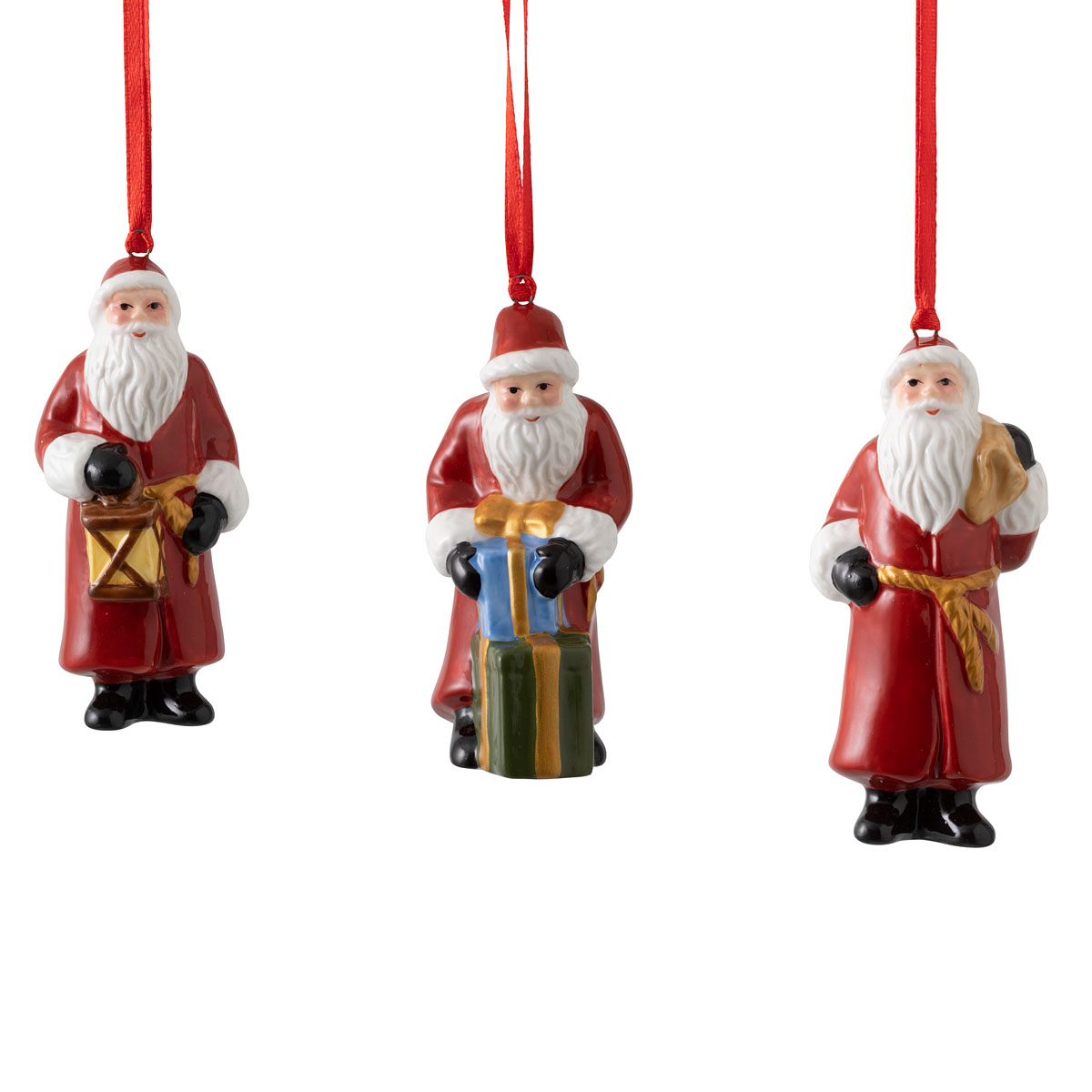 Villeroy and Boch 2023 Nostalgic Santa Claus Ornaments, Set of Three
