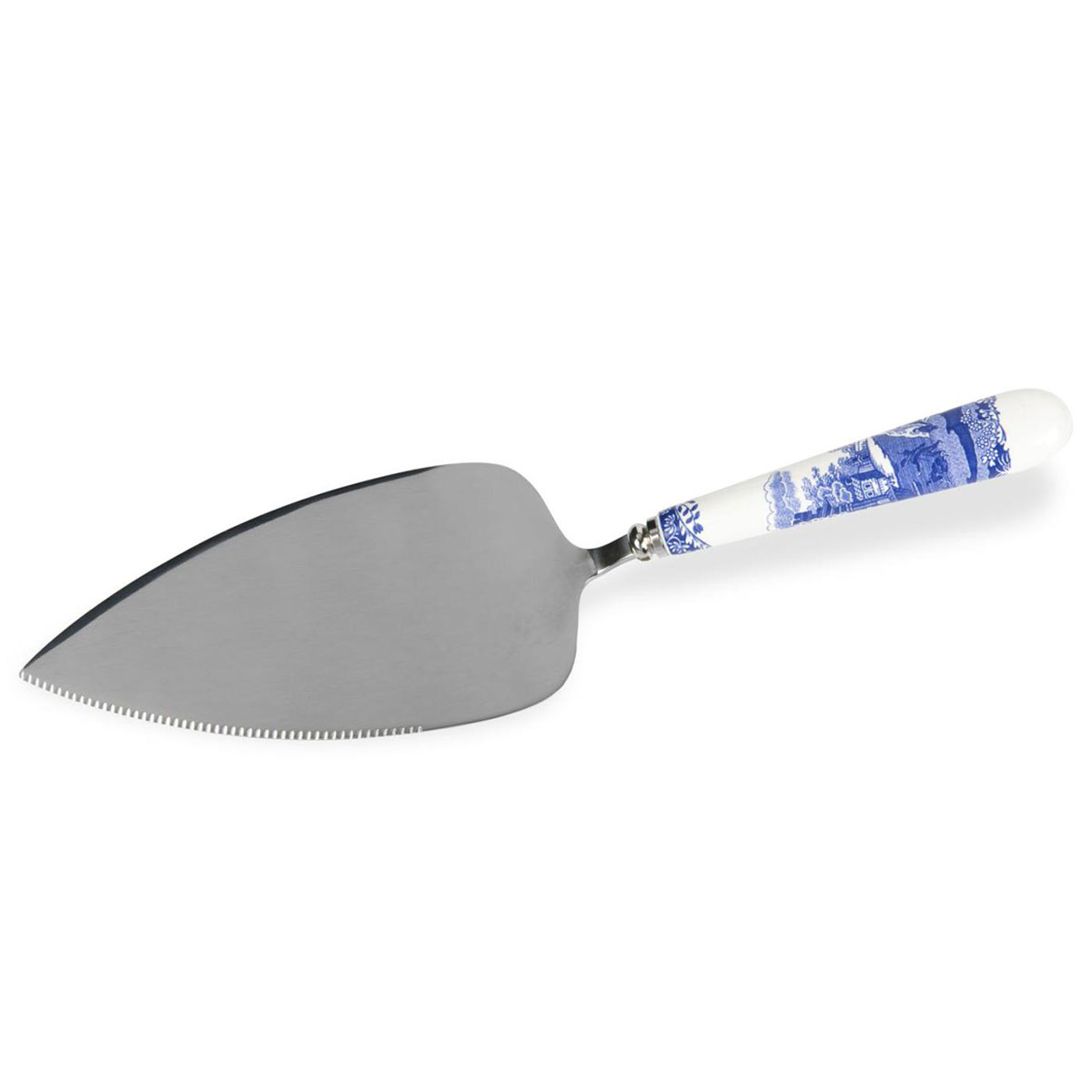 Spode Blue Italian Flatware Ceramic Cake Knife and Server Set