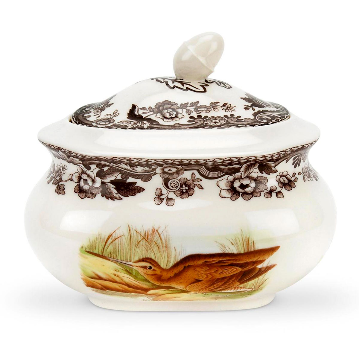 Spode Woodland Covered Sugar Bowl, Snipe, Pintail