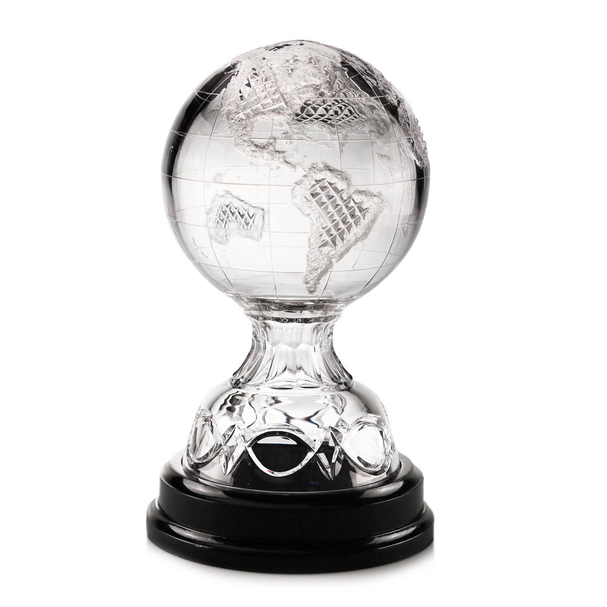 Cashs Ireland, Crystal Art Collection, World Globe With Base, Limited Edition