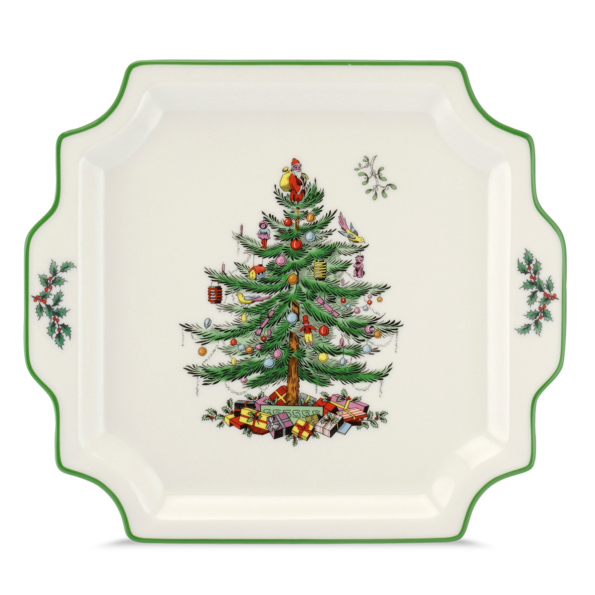 Spode Christmas Tree Serveware Square Handled Platter