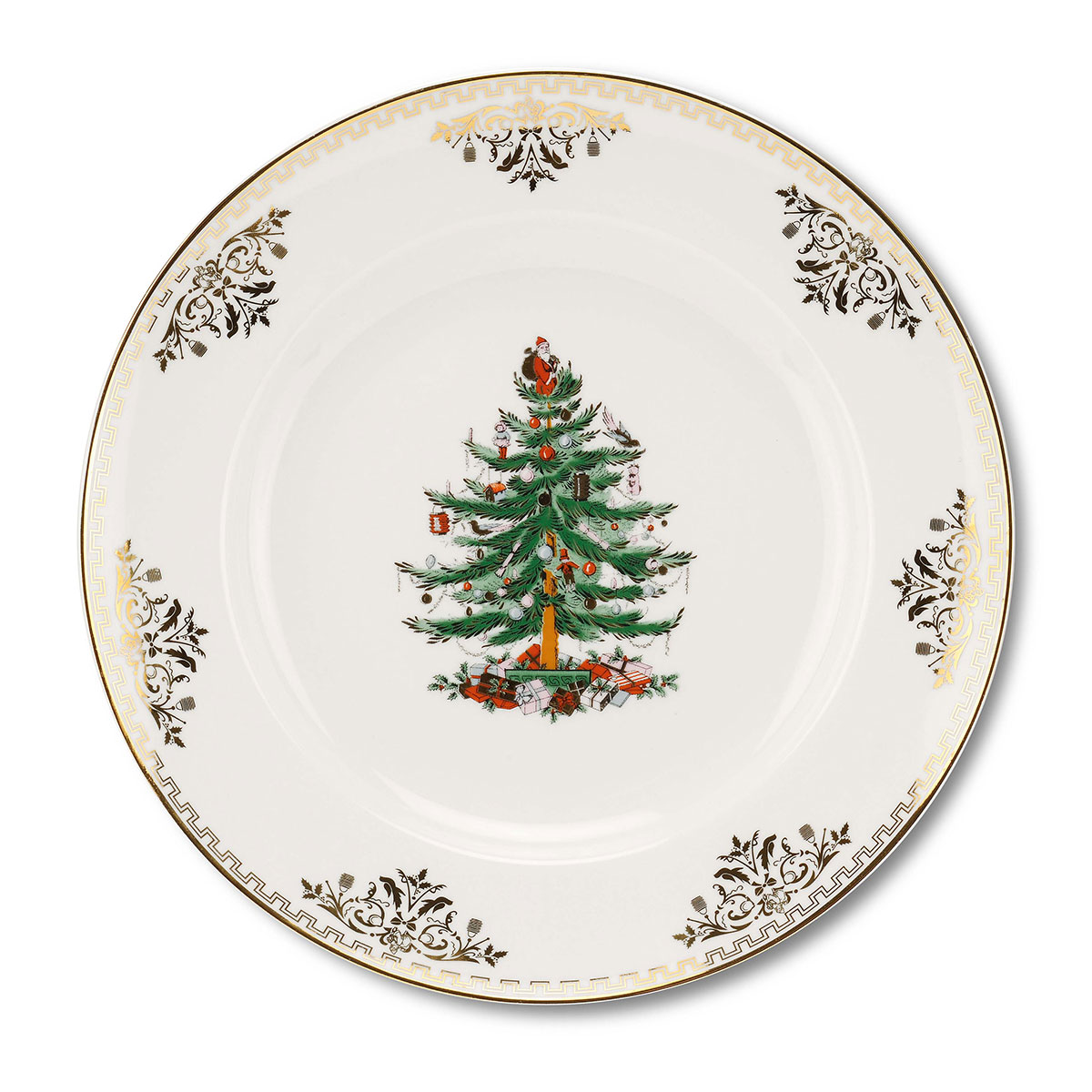 Spode Christmas Tree Gold Dinner Plate, Single