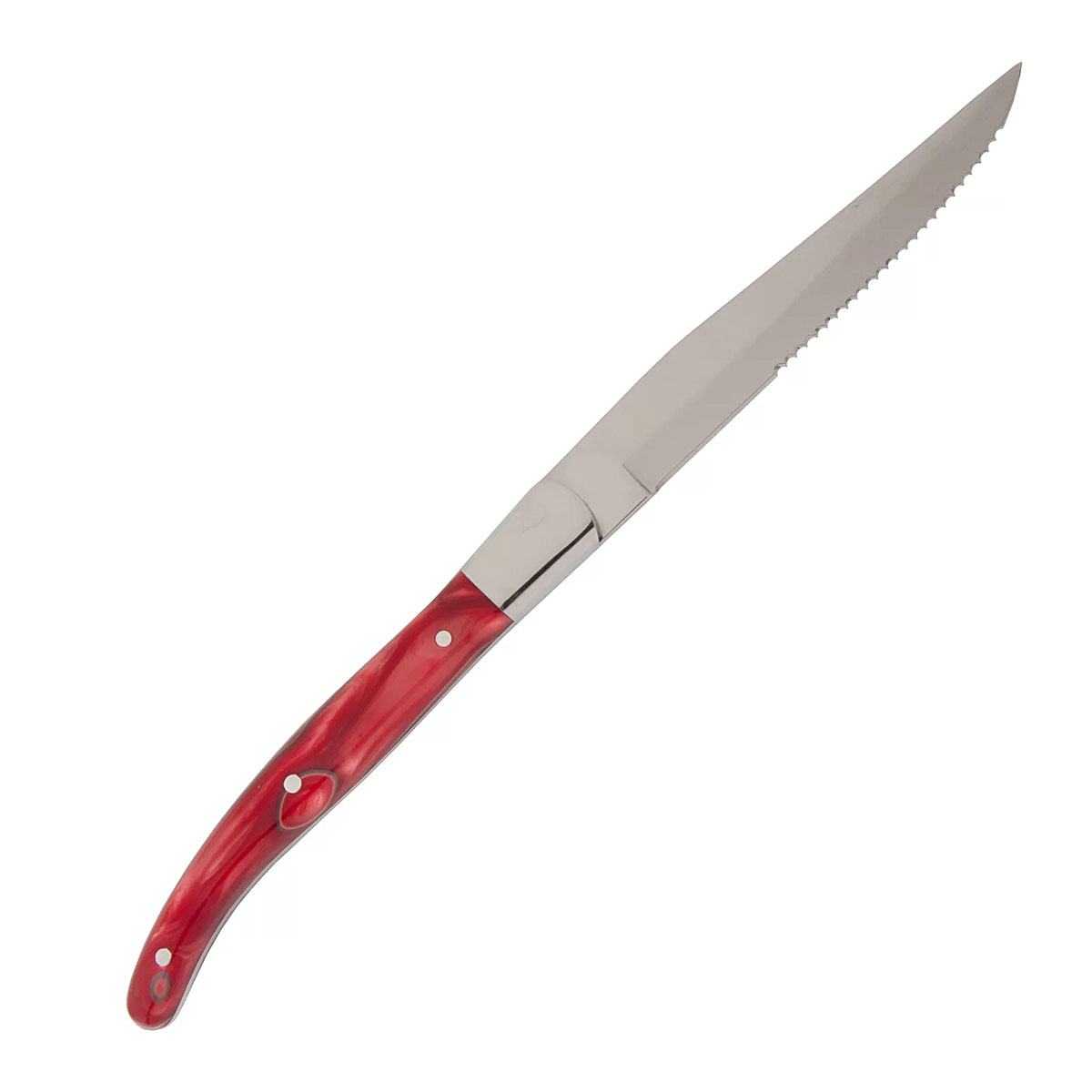 Fortessa Stainless Flatware Provencal Steak Knife Red Handle, Single