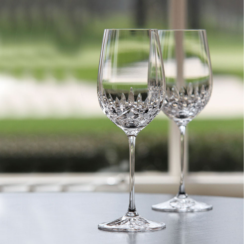 Cashs Ireland, Blarney City White Wine Glass, Pair
